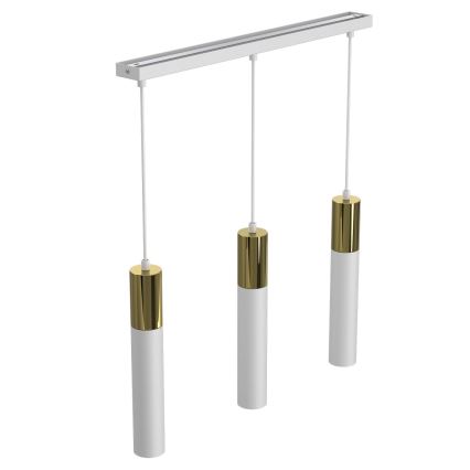 Candelabro suspenso CASSA 3xGU10/8W/230V branco/dourado