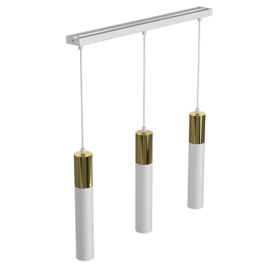Candelabro suspenso CASSA 3xGU10/8W/230V branco/dourado