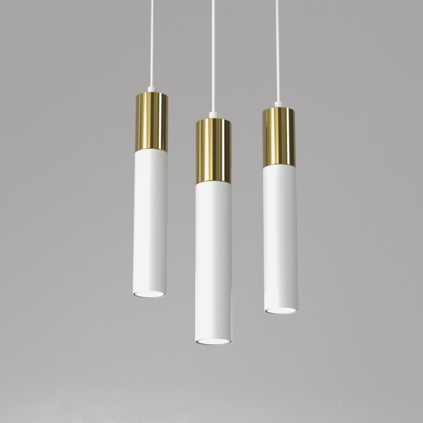 Candelabro suspenso CASSA 3xGU10/8W/230V branco/dourado