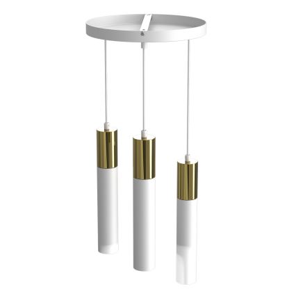 Candelabro suspenso CASSA 3xGU10/8W/230V branco/dourado