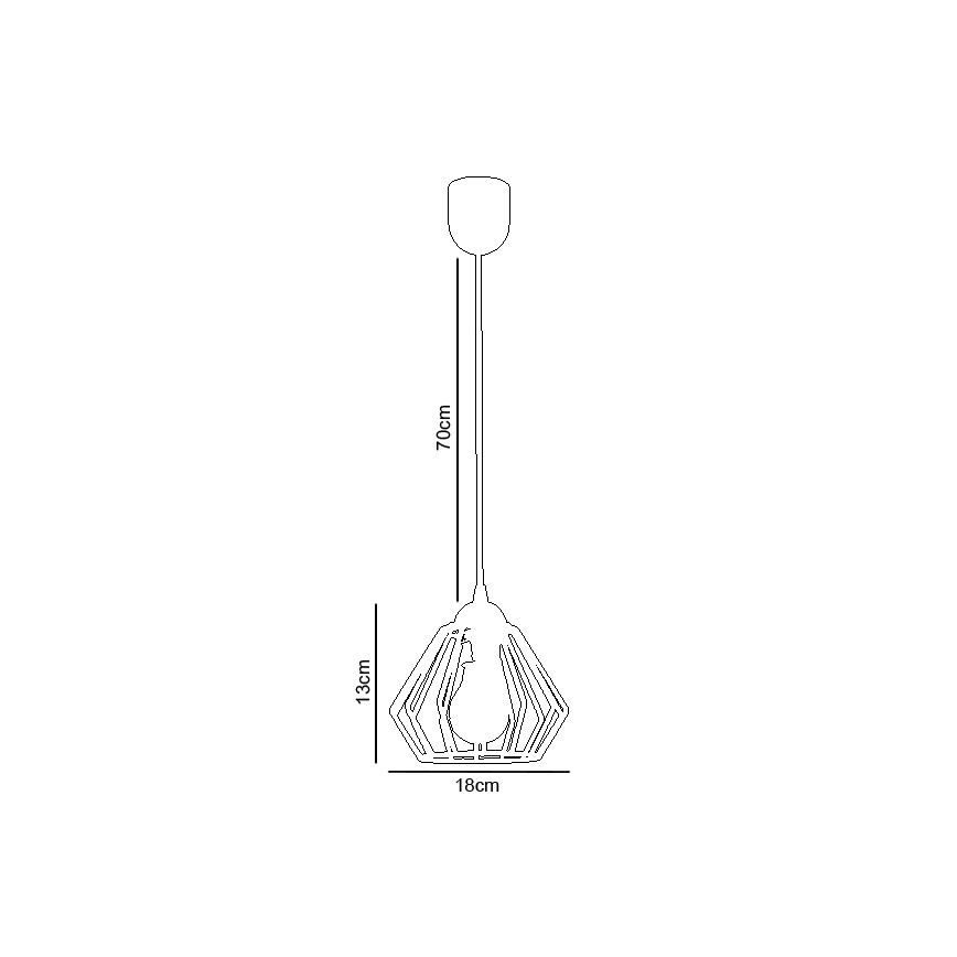 Candelabro suspenso CEED 1xE27/60W/230V preto