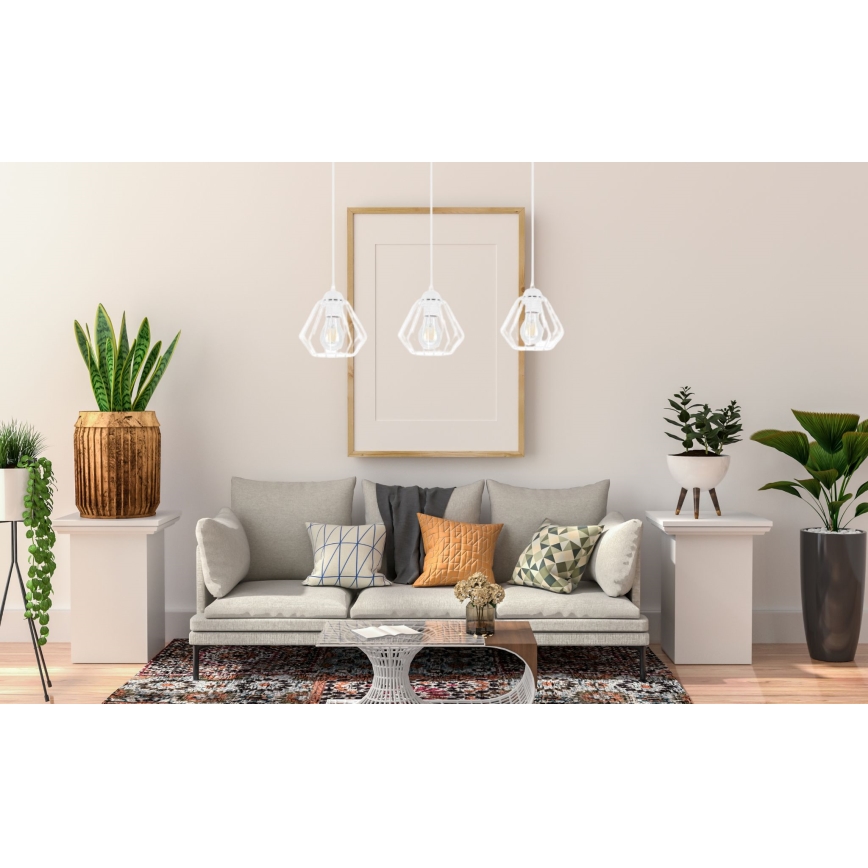 Candelabro suspenso CEED 3xE27/60W/230V branco