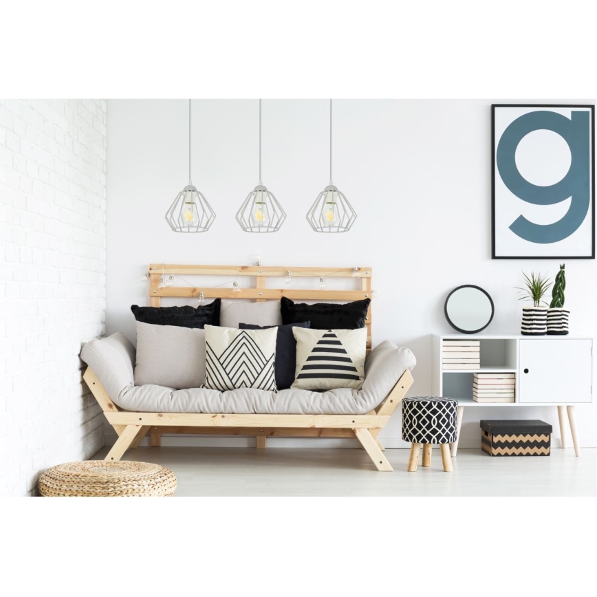 Candelabro suspenso CEED 3xE27/60W/230V cinzento