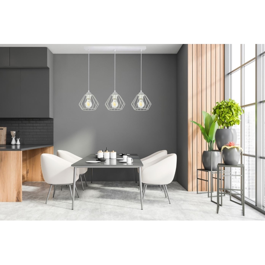 Candelabro suspenso CEED 3xE27/60W/230V cinzento