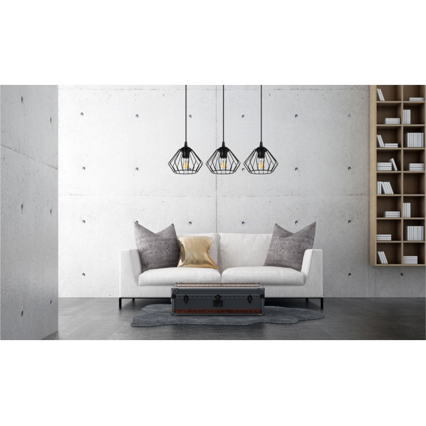 Candelabro suspenso CEED 3xE27/60W/230V preto