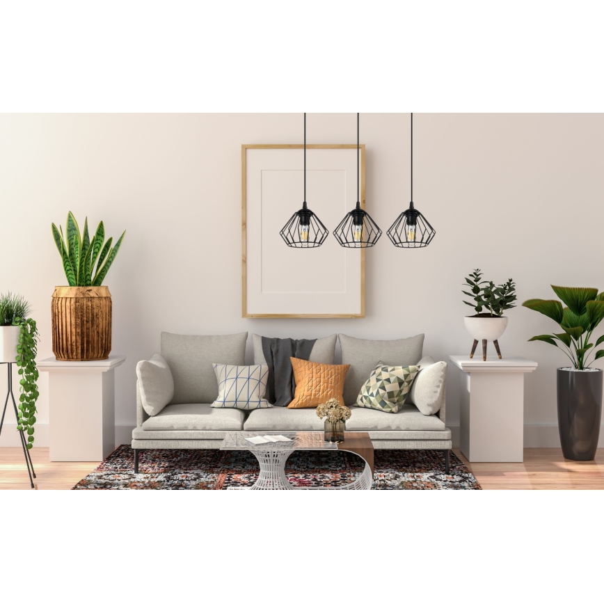 Candelabro suspenso CEED 3xE27/60W/230V preto