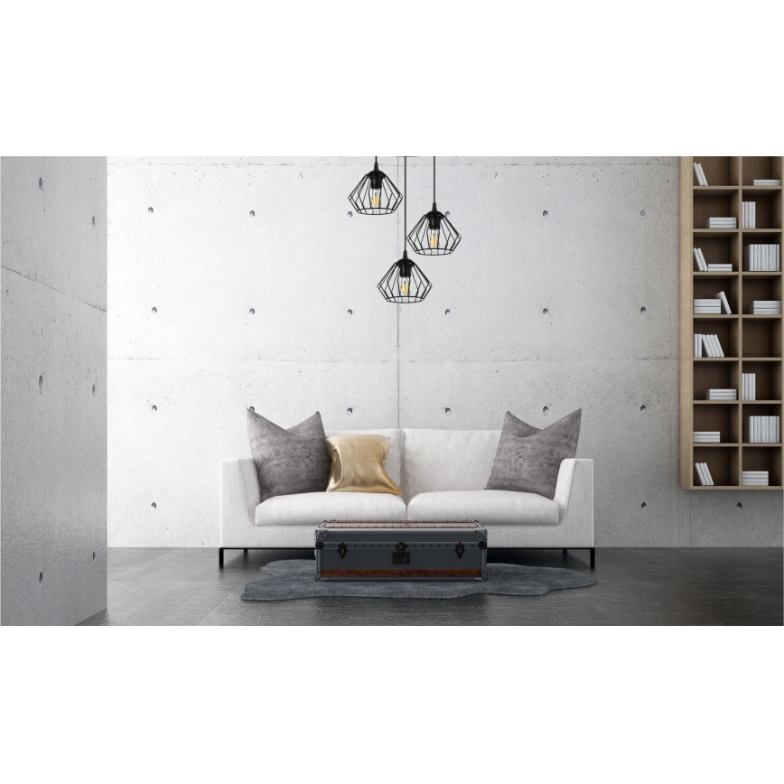 Candelabro suspenso CEED 3xE27/60W/230V preto