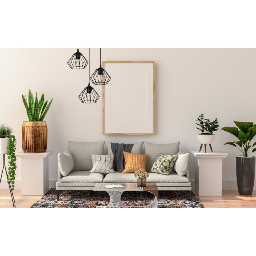 Candelabro suspenso CEED 3xE27/60W/230V preto