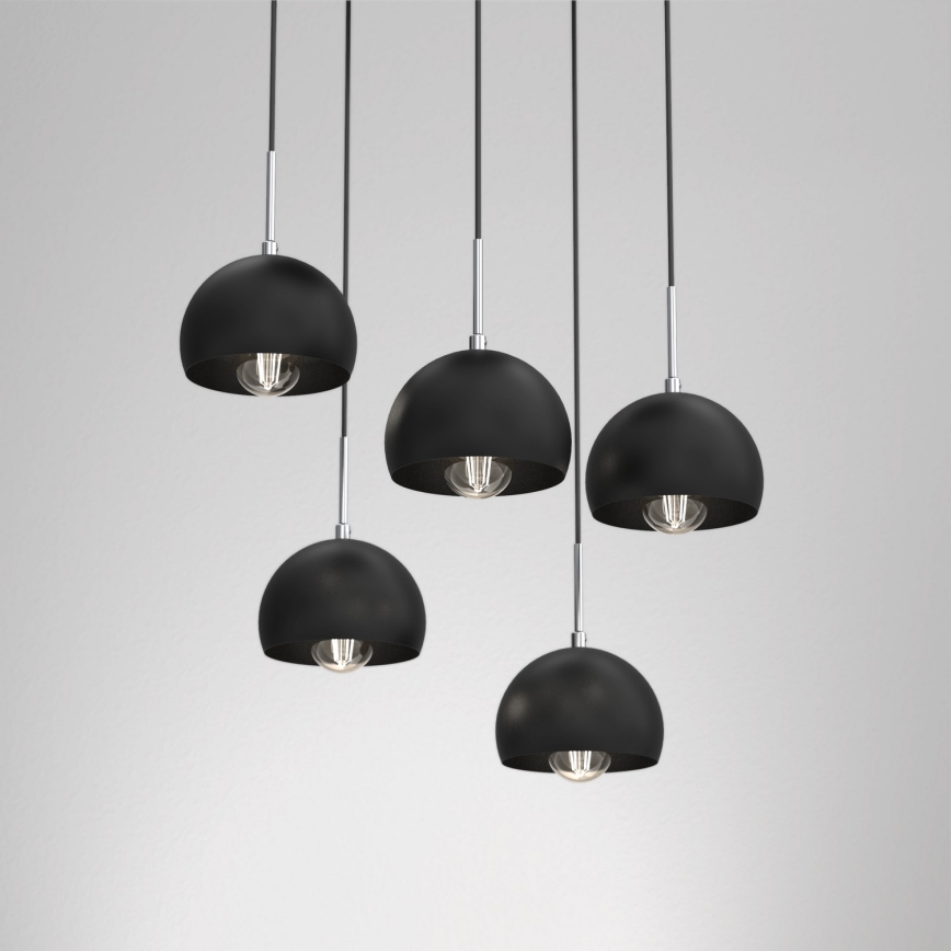 Candelabro suspenso COOL 5xE27/60W/230V preto