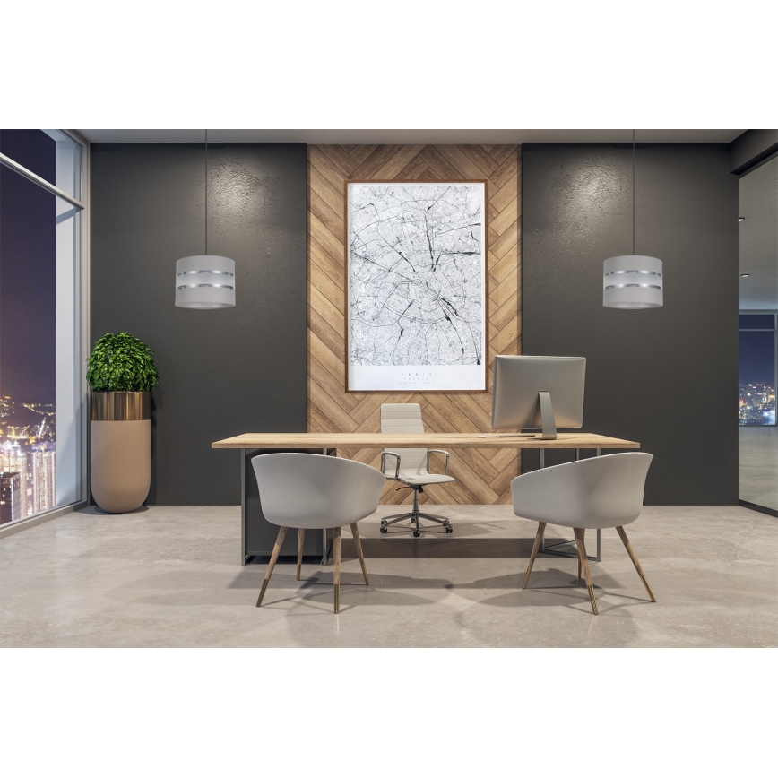 Candelabro suspenso CORAL 1xE27/60W/230V d. 20 cm cinzento