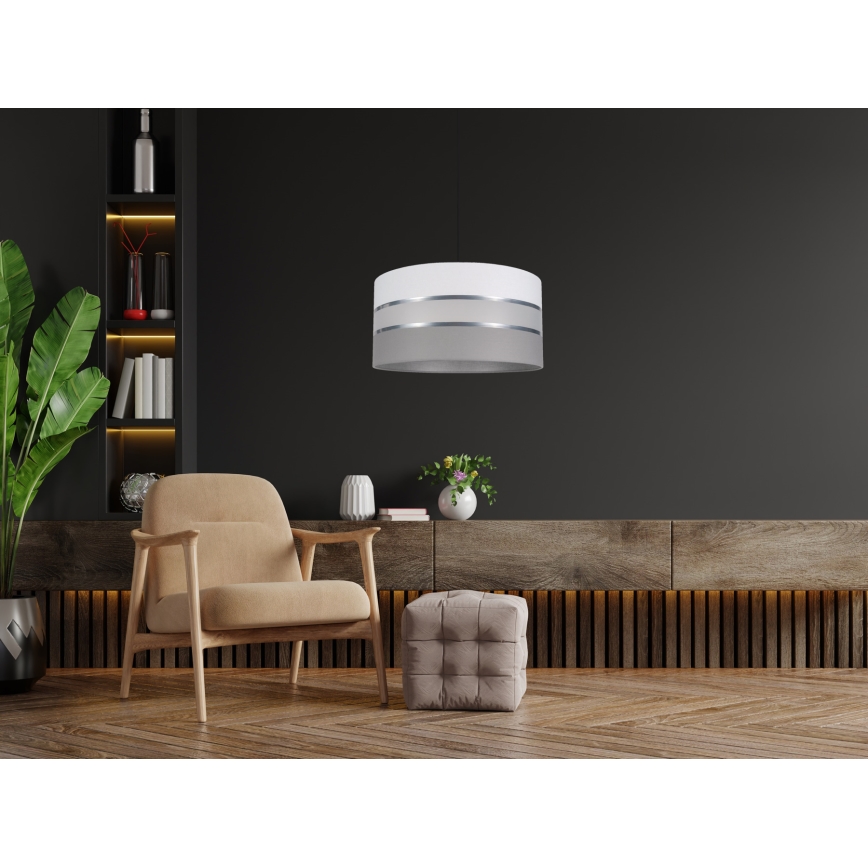 Candelabro suspenso CORAL 1xE27/60W/230V d. 40 cm branco/cinzento