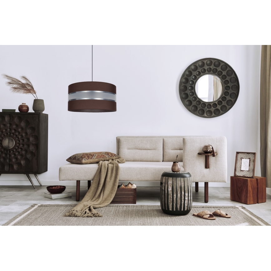 Candelabro suspenso CORAL 1xE27/60W/230V d. 40 cm castanho