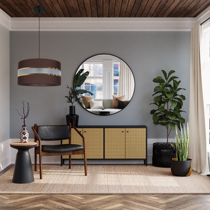 Candelabro suspenso CORAL 1xE27/60W/230V d. 40 cm castanho