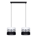 Candelabro suspenso CORAL 2xE27/60W/230V preto e branco