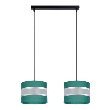 Candelabro suspenso CORAL 2xE27/60W/230V verde