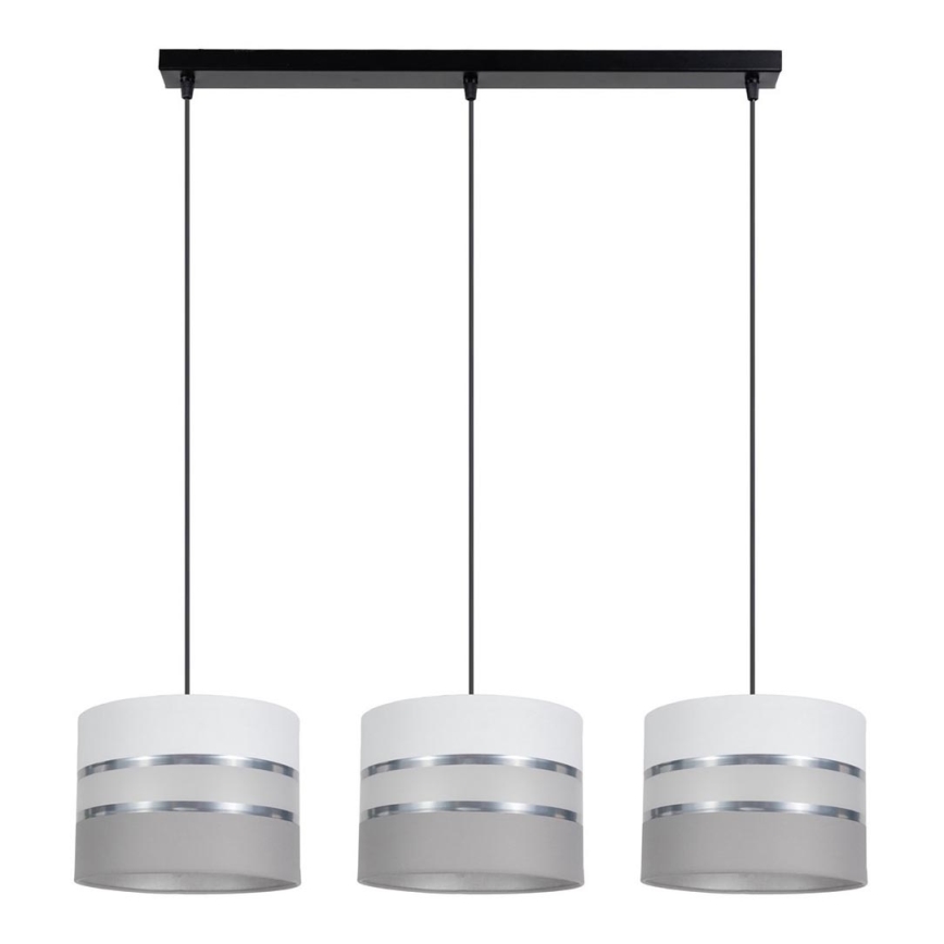 Candelabro suspenso CORAL 3xE27/60W/230V branco/cinzento