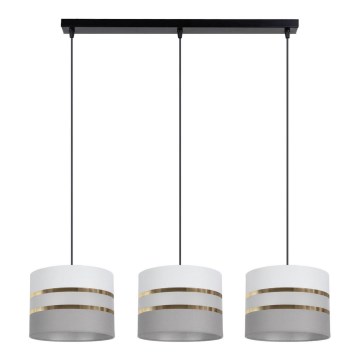 Candelabro suspenso CORAL 3xE27/60W/230V branco/cinzento