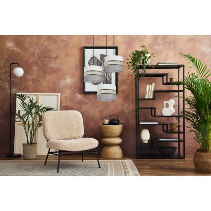 Candelabro suspenso CORAL 3xE27/60W/230V branco/cinzento