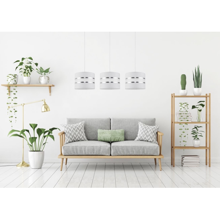 Candelabro suspenso CORAL 3xE27/60W/230V branco