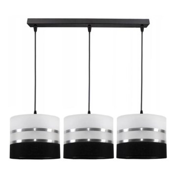 Candelabro suspenso CORAL 3xE27/60W/230V preto/branco