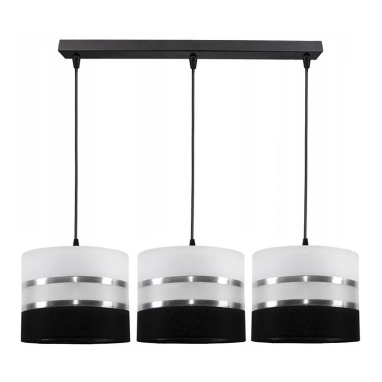 Candelabro suspenso CORAL 3xE27/60W/230V preto/branco