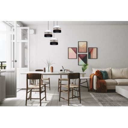 Candelabro suspenso CORAL 3xE27/60W/230V preto/branco