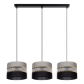 Candelabro suspenso CORAL 3xE27/60W/230V preto/cinzento