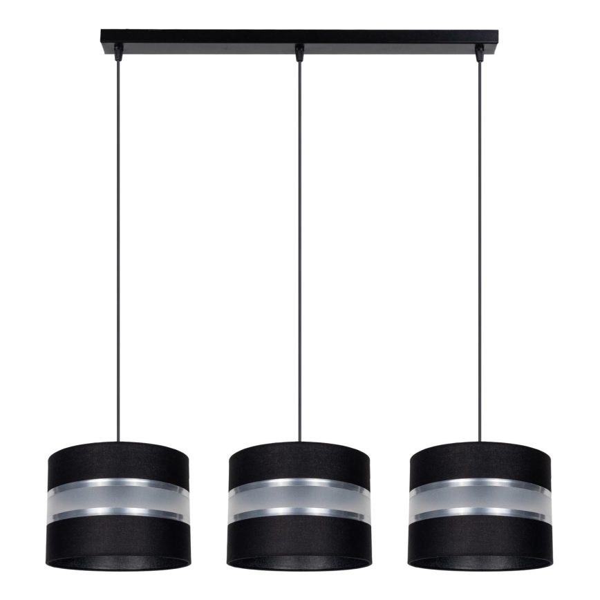 Candelabro suspenso CORAL 3xE27/60W/230V preto