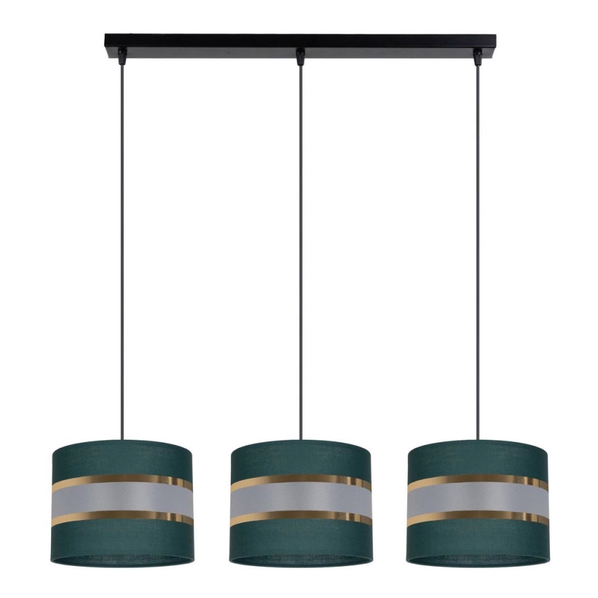 Candelabro suspenso CORAL 3xE27/60W/230V verde