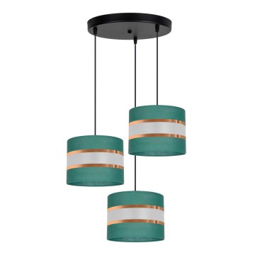 Candelabro suspenso CORAL 3xE27/60W/230V verde