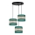 Candelabro suspenso CORAL 3xE27/60W/230V verde