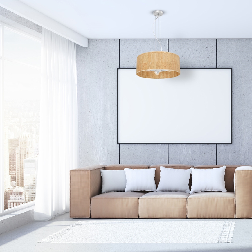 Candelabro suspenso CORK 3xE27/60W/230V