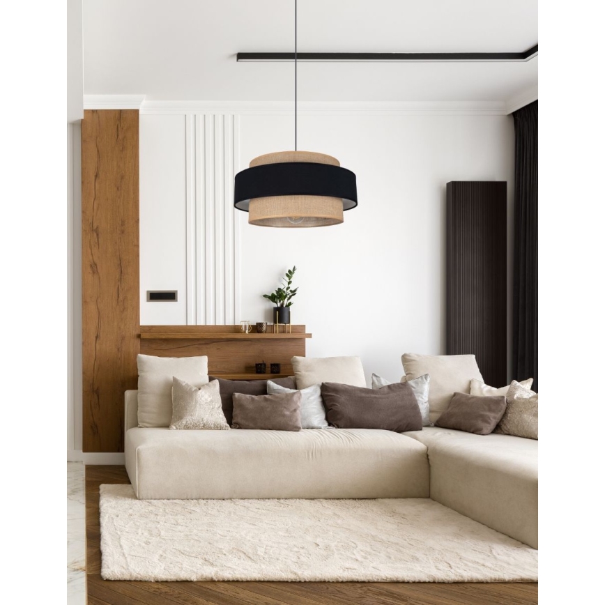 Candelabro suspenso CORSA 1xE27/60W/230V preto/bege