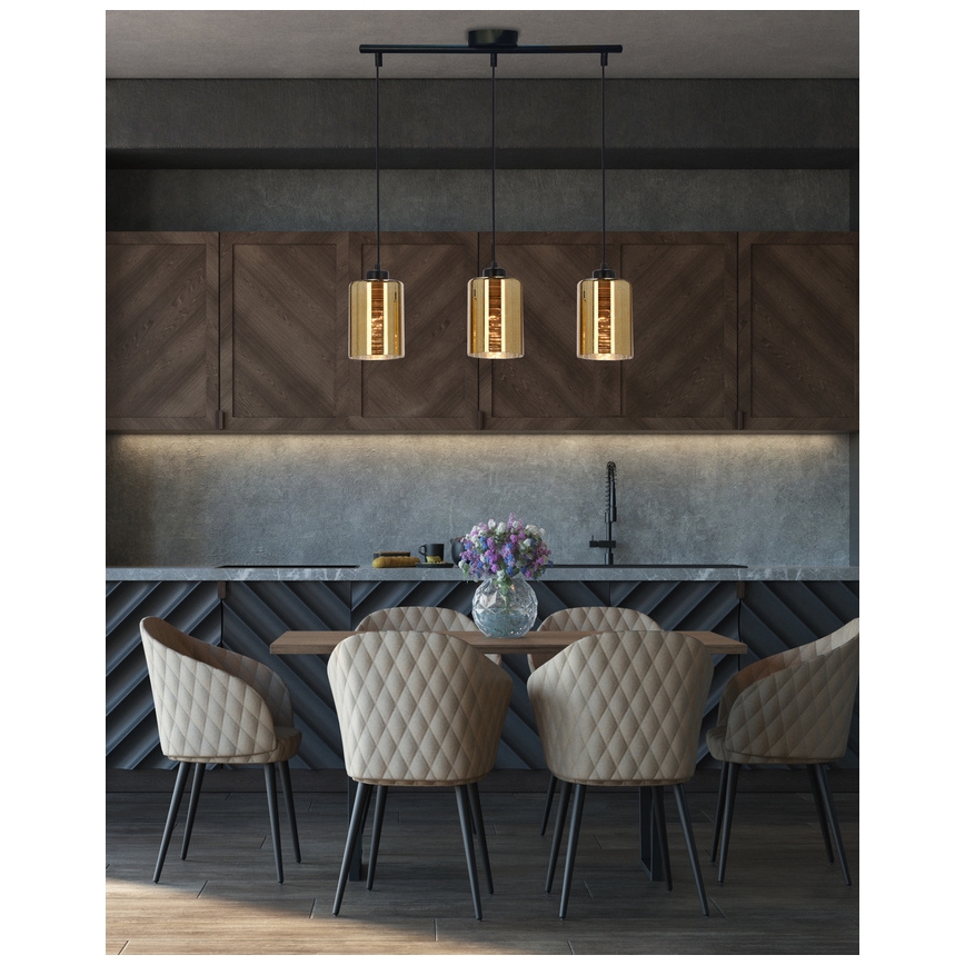 Candelabro suspenso COX 3xE27/60W/230V dourada