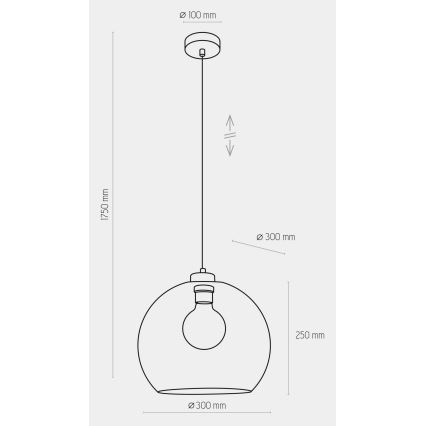 Candelabro suspenso CUBUS 1xE27/60W/230V azul