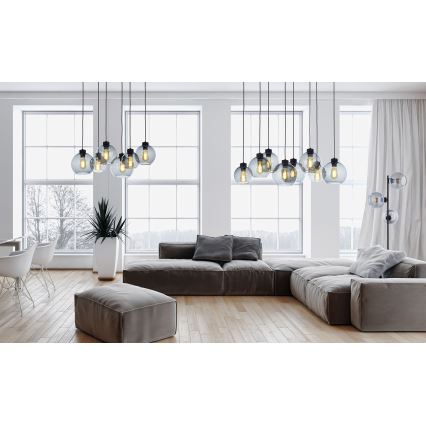 Candelabro suspenso CUBUS 6xE27/60W/230V preto