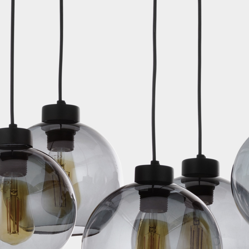 Candelabro suspenso CUBUS 8xE27/60W/230V preto