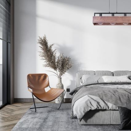 Candelabro suspenso DAKOTA 3xE27/60W/230V madeira/preto