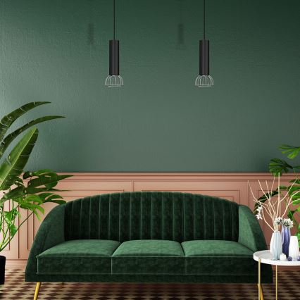 Candelabro suspenso DANTE 1xGU10/25W/230V preto/cromado brilhante