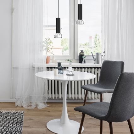 Candelabro suspenso DANTE 1xGU10/25W/230V preto/cromado brilhante