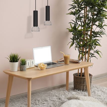 Candelabro suspenso DANTE 1xGU10/25W/230V preto/cromado brilhante