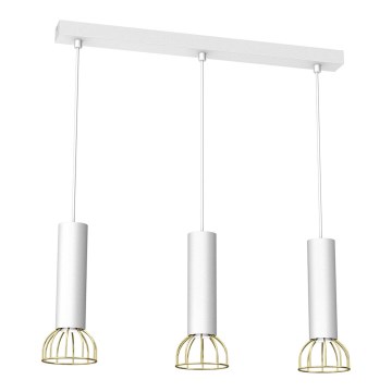 Candelabro suspenso DANTE 3xGU10/25W/230V branco/dourado