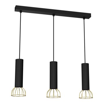 Candelabro suspenso DANTE 3xGU10/25W/230V preto/dourado