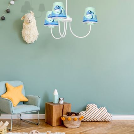 Candelabro suspenso de criança DOLPHIN 3xE14/40W/230V