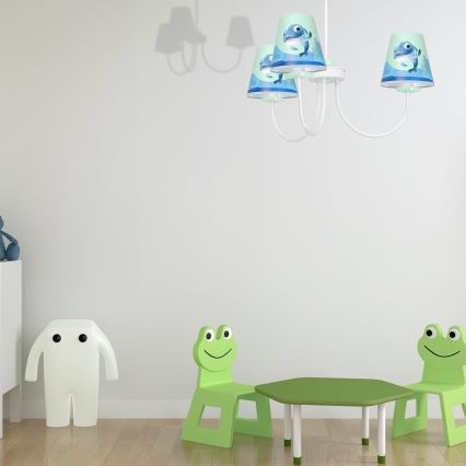 Candelabro suspenso de criança DOLPHIN 3xE14/40W/230V