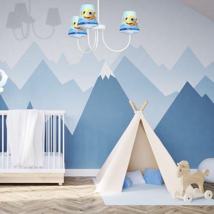 Candelabro suspenso de criança FISH 3xE14/40W/230V