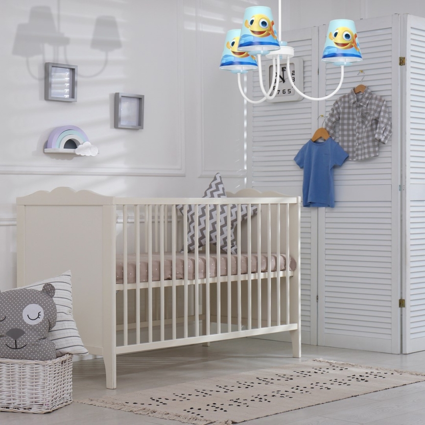 Candelabro suspenso de criança FISH 3xE14/40W/230V