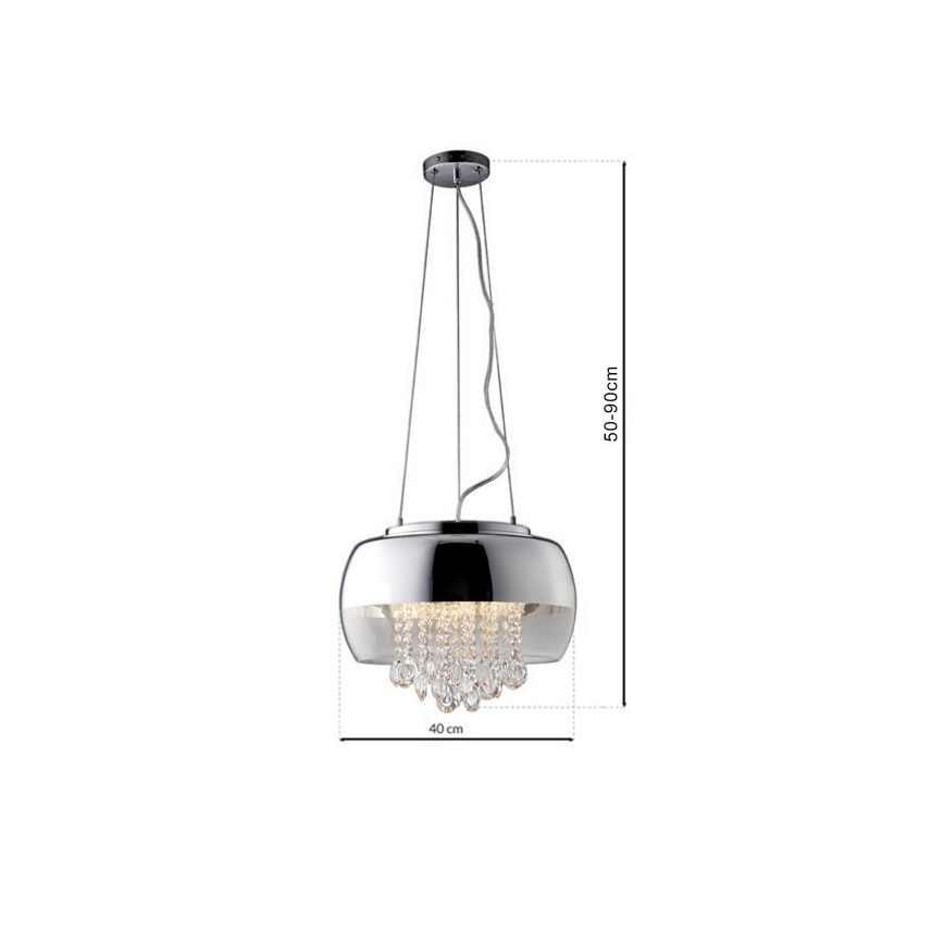 Candelabro Suspenso de Cristal LED LUNA 1xE14/40W/230V