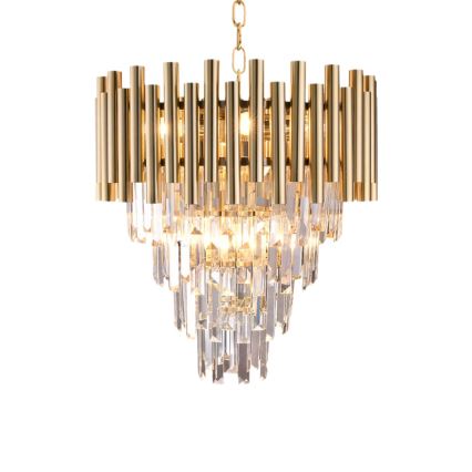 Candelabro suspenso de cristal MADISON 9xE14/40W/230V dourado