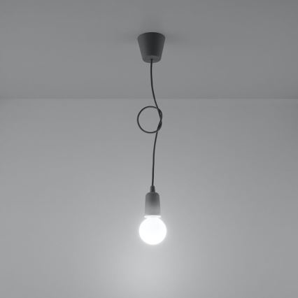 Candelabro suspenso DIEGO 1xE27/60W/230V cinzento